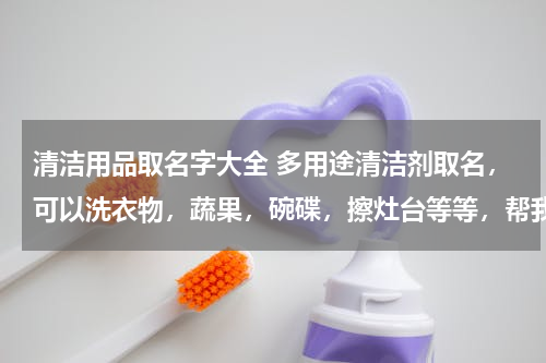 清洁用品取名字大全 多用途清洁剂取名，可以洗衣物，蔬果，碗碟，擦灶台等等，帮我起个洋气有特色的名字
