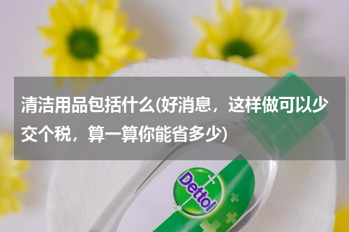 清洁用品包括什么(好消息，这样做可以少交个税，算一算你能省多少)