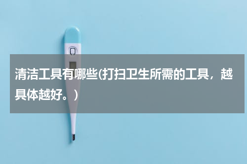 清洁工具有哪些(打扫卫生所需的工具，越具体越好。)