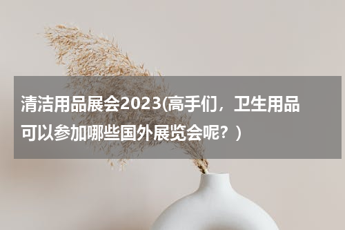 清洁用品展会2023(高手们，卫生用品可以参加哪些国外展览会呢？)