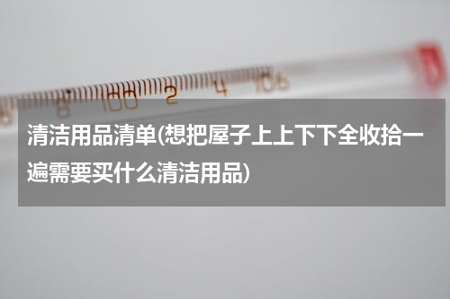 清洁用品清单(想把屋子上上下下全收拾一遍需要买什么清洁用品)