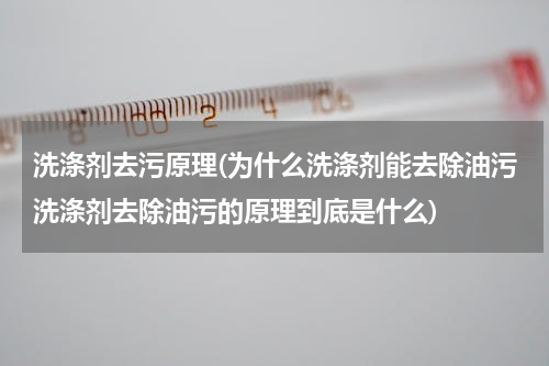 洗涤剂去污原理(为什么洗涤剂能去除油污洗涤剂去除油污的原理到底是什么)