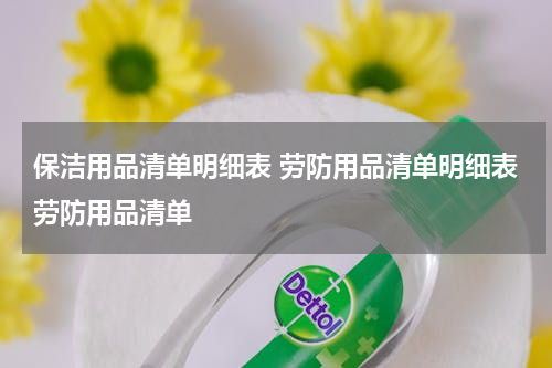保洁用品清单明细表 劳防用品清单明细表劳防用品清单