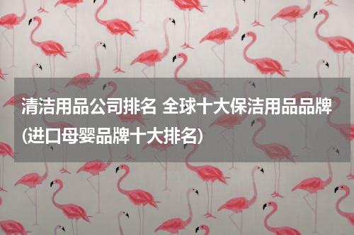 清洁用品公司排名 全球十大保洁用品品牌(进口母婴品牌十大排名)