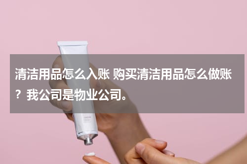 清洁用品怎么入账 购买清洁用品怎么做账？我公司是物业公司。