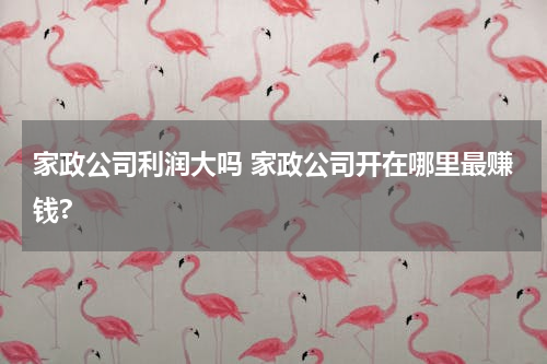 家政公司利润大吗 家政公司开在哪里最赚钱?