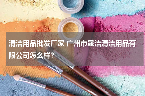清洁用品批发厂家 广州市晟洁清洁用品有限公司怎么样？