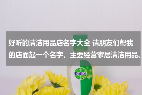 好听的清洁用品店名字大全 请朋友们帮我的店面起一个名字，主要经营家居清洁用品、家庭清洁工具、厨卫清洁用品。谢谢啦！