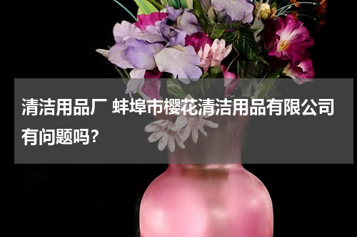 清洁用品厂 蚌埠市樱花清洁用品有限公司有问题吗？