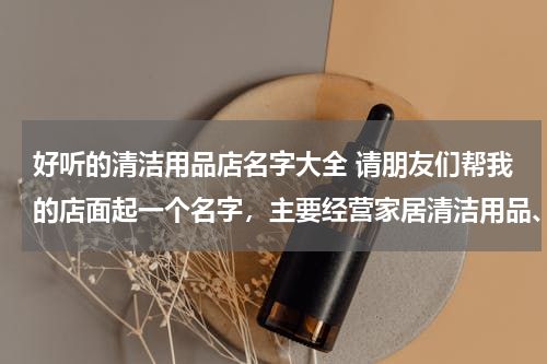 好听的清洁用品店名字大全 请朋友们帮我的店面起一个名字，主要经营家居清洁用品、家庭清洁工具、厨卫清洁用品。谢谢啦！