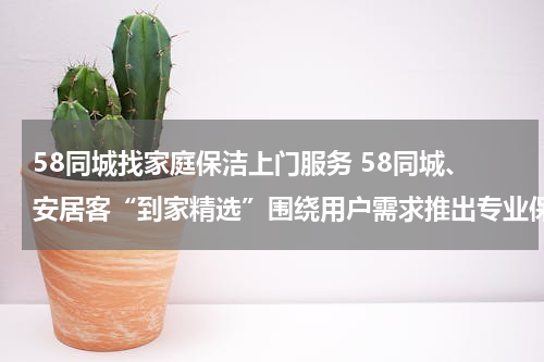 58同城找家庭保洁上门服务 58同城、安居客“到家精选”围绕用户需求推出专业保洁保姆服务