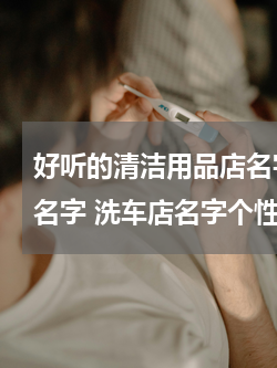 好听的清洁用品店名字大全 个性的洗车店名字 洗车店名字个性霸气的？