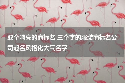 取个响亮的商标名 三个字的服装商标名公司起名风格化大气名字