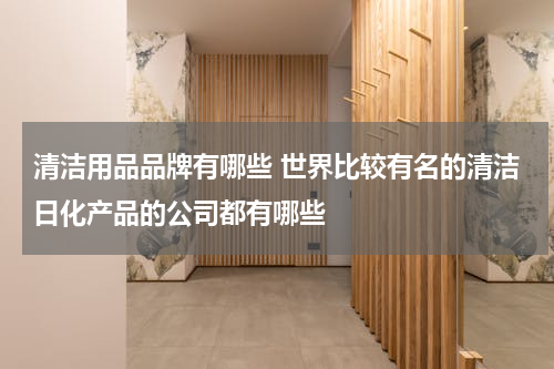 清洁用品品牌有哪些 世界比较有名的清洁日化产品的公司都有哪些
