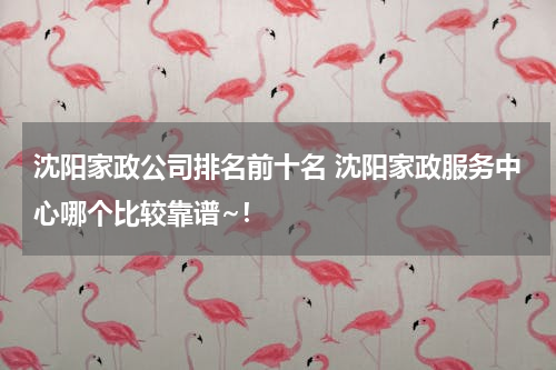 沈阳家政公司排名前十名 沈阳家政服务中心哪个比较靠谱~！